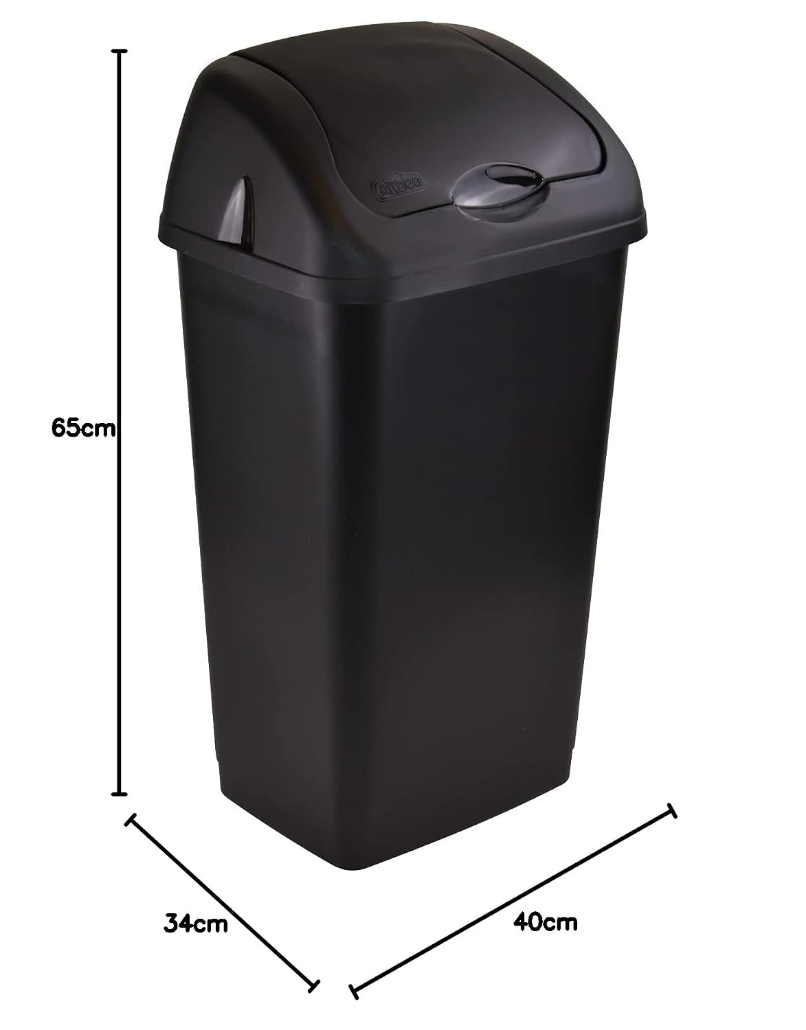 Easy Shopping® 60L 60LITRE Premium Plastic Black Swing Bin Dustbin with curved movable Lid for Home and Kitchen Rubbish Waste Solution
